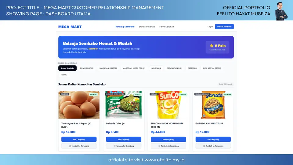 Dokumentasi Mega Mart Customer Relationship Management 1
