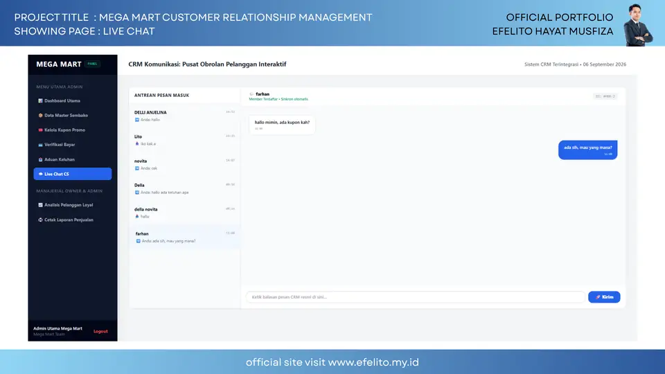 Dokumentasi Mega Mart Customer Relationship Management 14