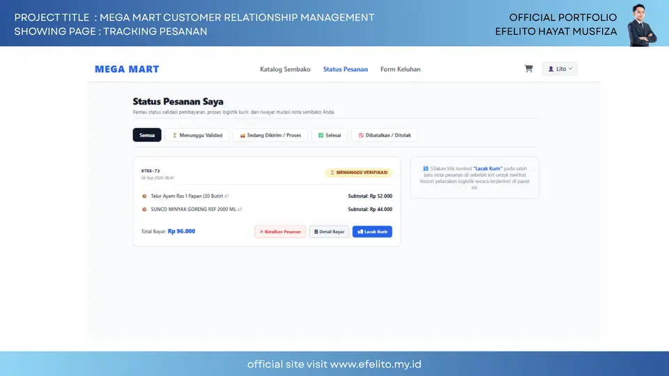 Dokumentasi Mega Mart Customer Relationship Management 5