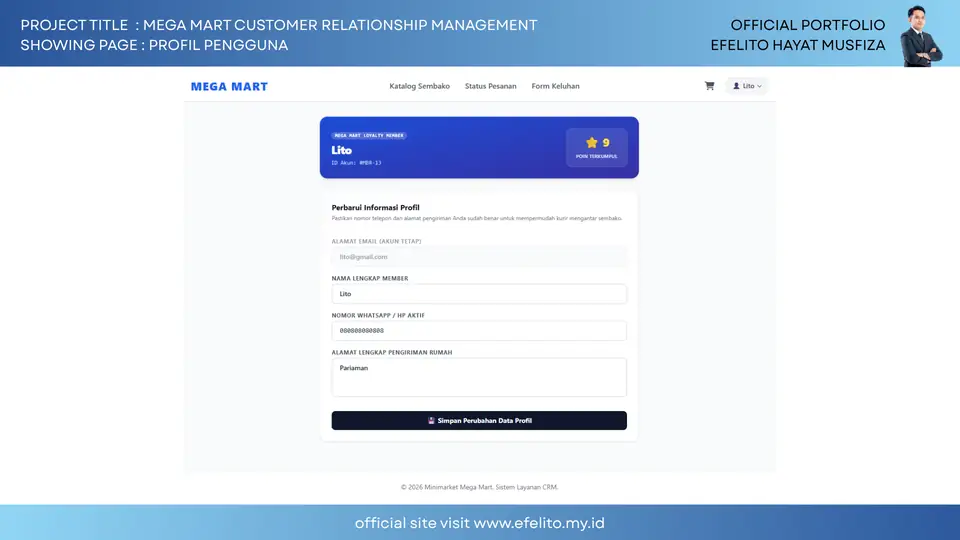 Dokumentasi Mega Mart Customer Relationship Management 7
