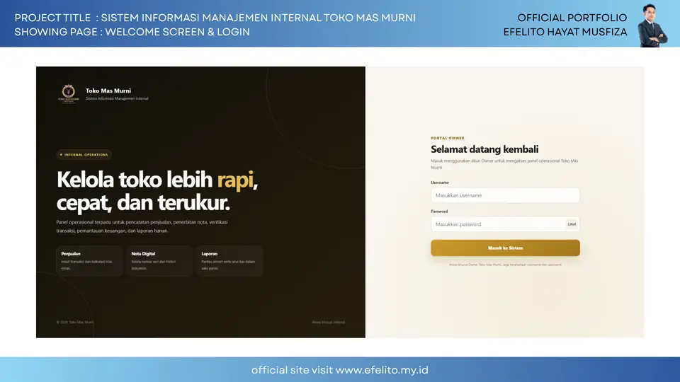 Dokumentasi Sistem Informasi Manajemen Internal Toko Mas Murni 1