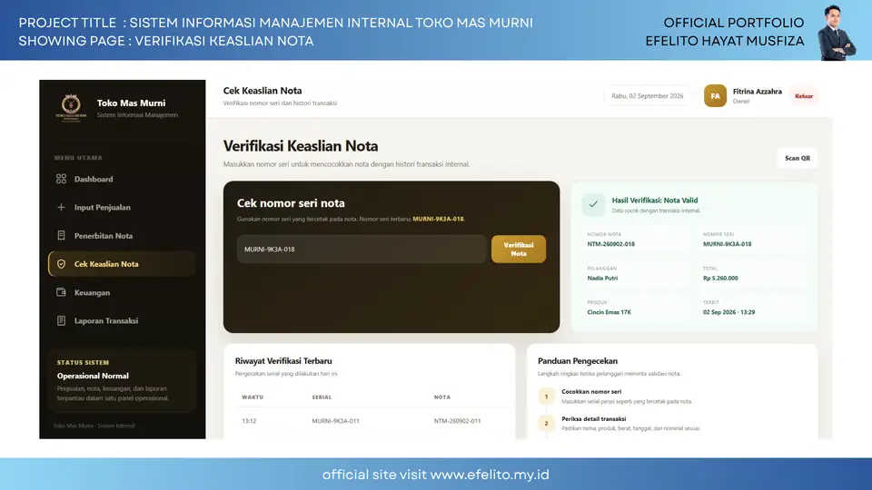 Dokumentasi Sistem Informasi Manajemen Internal Toko Mas Murni 7