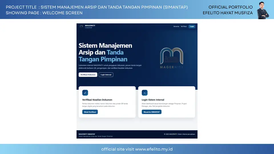 Dokumentasi SIMANTAP — Manajemen Arsip & Tanda Tangan Pimpinan 1