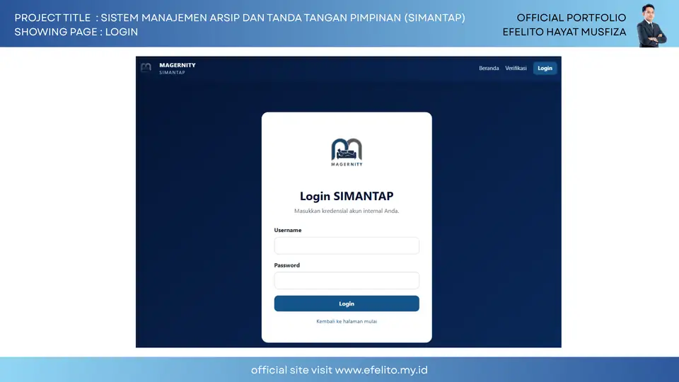 Dokumentasi SIMANTAP — Manajemen Arsip & Tanda Tangan Pimpinan 4