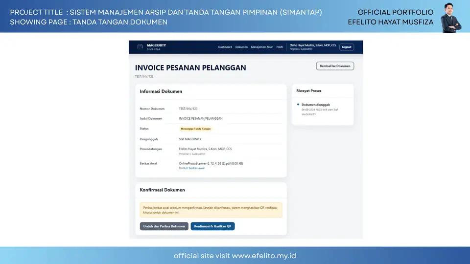 Dokumentasi SIMANTAP — Manajemen Arsip & Tanda Tangan Pimpinan 7