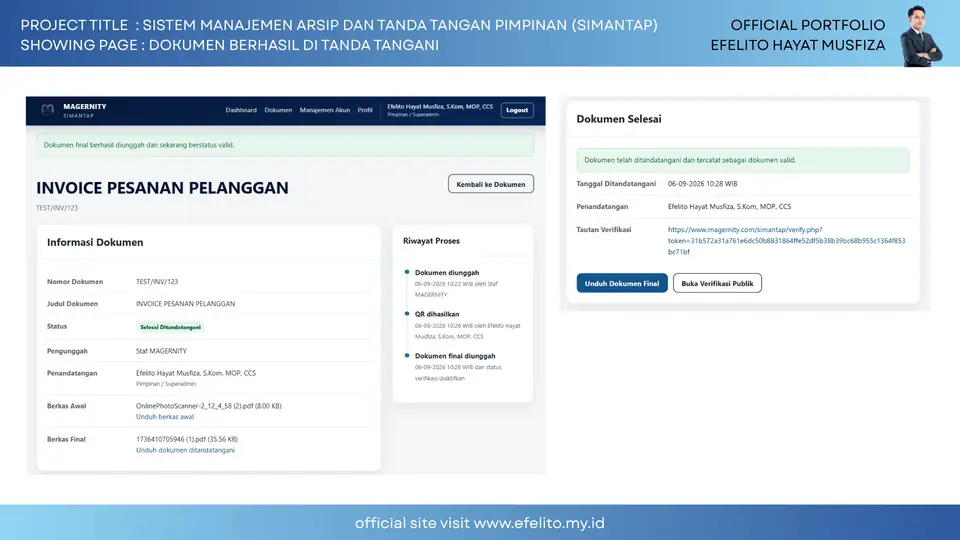 Dokumentasi SIMANTAP — Manajemen Arsip & Tanda Tangan Pimpinan 9
