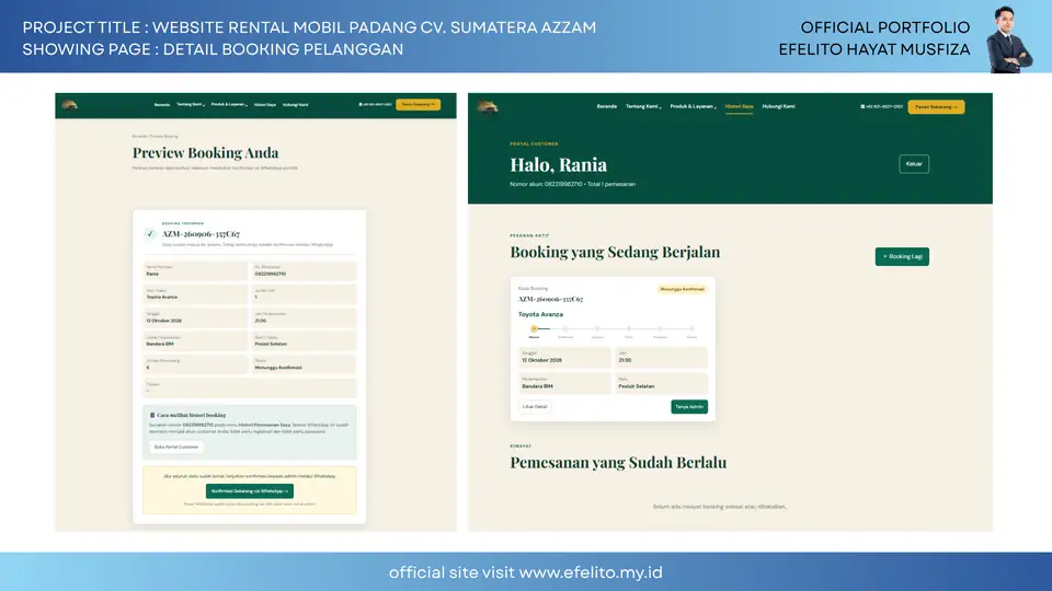 Dokumentasi Website Rental Mobil Padang CV. Sumatera Azzam 11