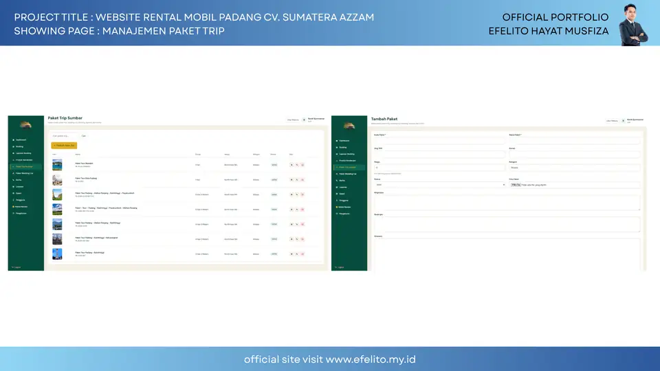 Dokumentasi Website Rental Mobil Padang CV. Sumatera Azzam 17