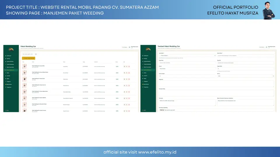 Dokumentasi Website Rental Mobil Padang CV. Sumatera Azzam 18