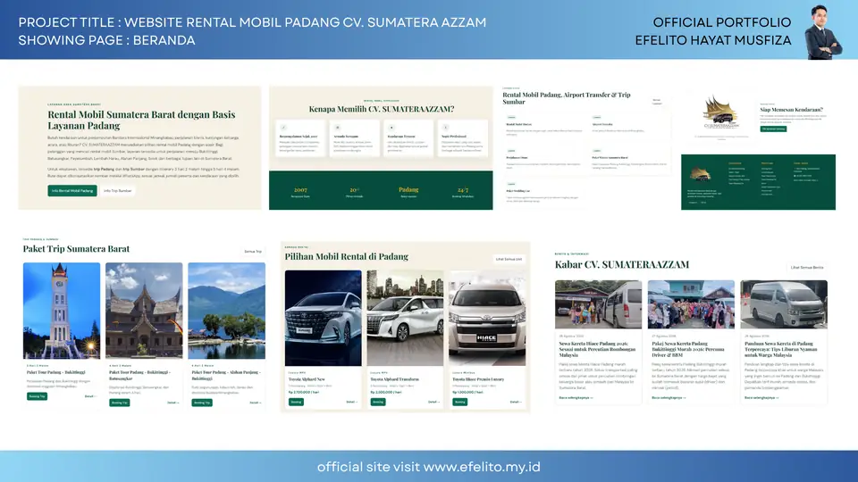 Dokumentasi Website Rental Mobil Padang CV. Sumatera Azzam 2
