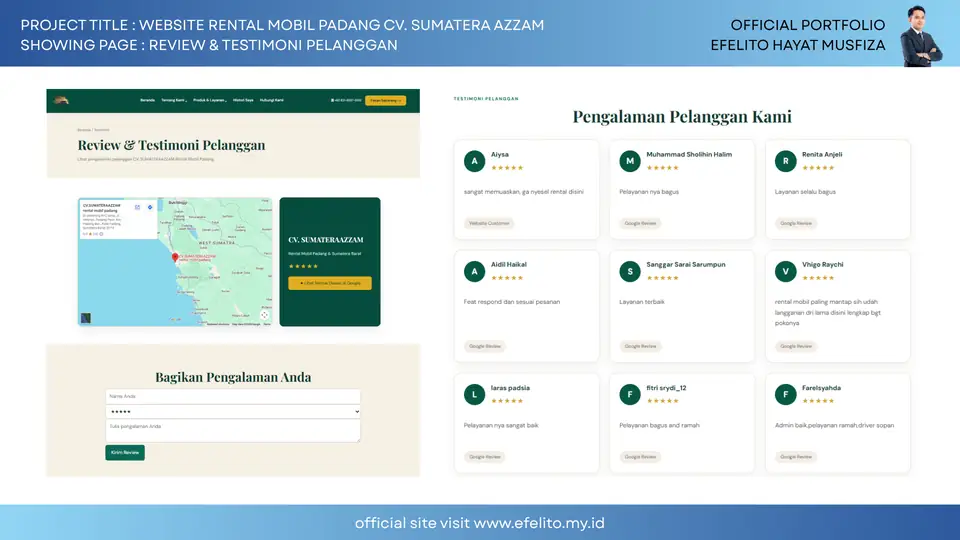 Dokumentasi Website Rental Mobil Padang CV. Sumatera Azzam 4
