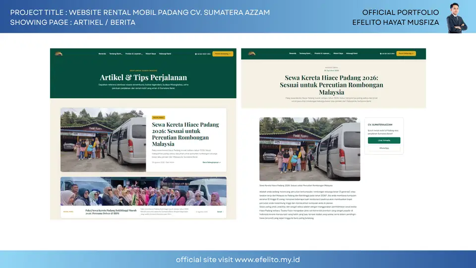 Dokumentasi Website Rental Mobil Padang CV. Sumatera Azzam 5