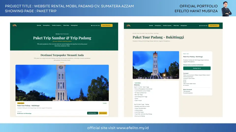Dokumentasi Website Rental Mobil Padang CV. Sumatera Azzam 8