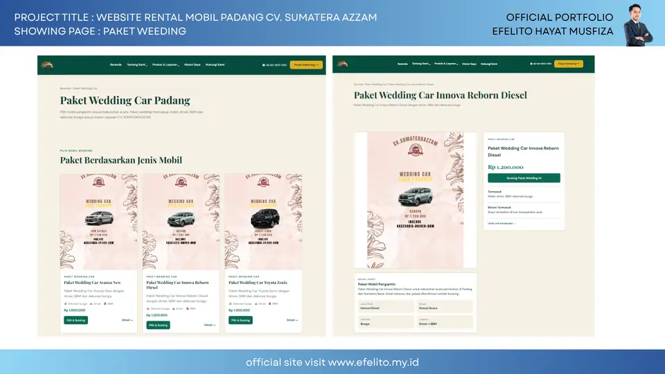 Dokumentasi Website Rental Mobil Padang CV. Sumatera Azzam 9